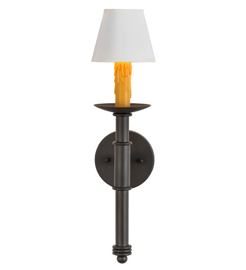 Meyda Lighting Amada 5" Oil Rubbed Bronze Wall Sconce With White Textrene Shade