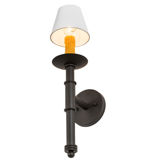 Meyda Lighting Amada 5" Oil Rubbed Bronze Wall Sconce With White Textrene Shade