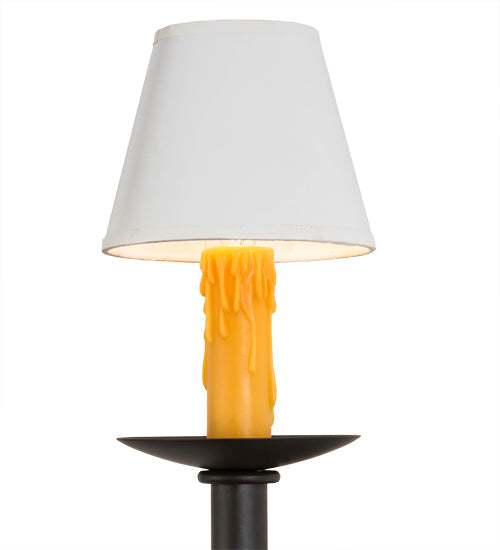 Meyda Lighting Amada 5" Oil Rubbed Bronze Wall Sconce With White Textrene Shade
