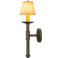 Meyda Lighting Amada 6" Gilded Tobacco Wall Sconce With Brown Natural Parchment Shade