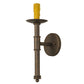 Meyda Lighting Amada 6" Gilded Tobacco Wall Sconce With Brown Natural Parchment Shade