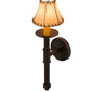 Meyda Lighting Amada 6" Mahogany Bronze Wall Sconce With Beige Faux Leather Shade
