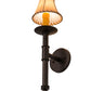 Meyda Lighting Amada 6" Mahogany Bronze Wall Sconce With Beige Faux Leather Shade