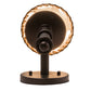 Meyda Lighting Amada 6" Mahogany Bronze Wall Sconce With Beige Faux Leather Shade