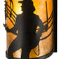 Meyda Lighting Amarillo 8" Textured Black Wall Sconce With Amber Mica Shade Glass