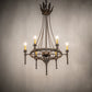 Meyda Lighting Amaury 24" 6-Light Gilded Tobacco Chandelier With Ivory Faux Candlelight