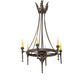 Meyda Lighting Amaury 24" 6-Light Gilded Tobacco Chandelier With Ivory Faux Candlelight