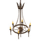 Meyda Lighting Amaury 24" 6-Light Gilded Tobacco Chandelier With Ivory Faux Candlelight