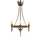 Meyda Lighting Amaury 24" 6-Light Gilded Tobacco Chandelier With Ivory Faux Candlelight