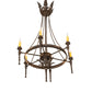 Meyda Lighting Amaury 24" 6-Light Gilded Tobacco Chandelier With Ivory Faux Candlelight