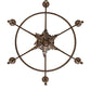 Meyda Lighting Amaury 24" 6-Light Gilded Tobacco Chandelier With Ivory Faux Candlelight