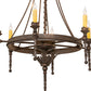 Meyda Lighting Amaury 24" 6-Light Gilded Tobacco Chandelier With Ivory Faux Candlelight