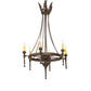 Meyda Lighting Amaury 24" 6-Light Gilded Tobacco Chandelier With Ivory Faux Candlelight