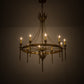 Meyda Lighting Amaury 36" 10-Light Buttered Brass Chandelier With Ivory Faux Candlelight