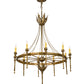 Meyda Lighting Amaury 36" 10-Light Buttered Brass Chandelier With Ivory Faux Candlelight