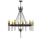 Meyda Lighting Amaury 36" 10-Light Coffee Bean Chandelier With Honey Amber Faux Candlelight