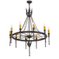 Meyda Lighting Amaury 36" 10-Light Coffee Bean Chandelier With Honey Amber Faux Candlelight
