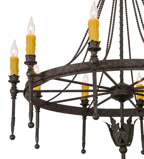 Meyda Lighting Amaury 36" 10-Light Coffee Bean Chandelier With Honey Amber Faux Candlelight