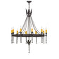 Meyda Lighting Amaury 36" 10-Light Coffee Bean Chandelier With Honey Amber Faux Candlelight