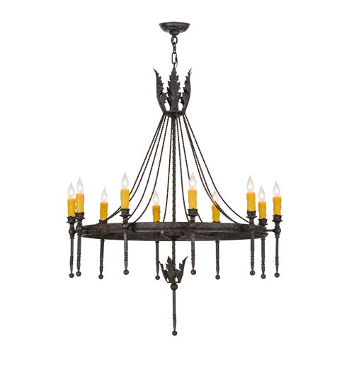Meyda Lighting Amaury 36" 10-Light Coffee Bean Chandelier With Honey Amber Faux Candlelight