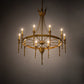 Meyda Lighting Amaury 36" 10-Light Transparent Gold Over Nickel Chandelier With Ivory Faux Candlelight