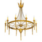 Meyda Lighting Amaury 36" 10-Light Transparent Gold Over Nickel Chandelier With Ivory Faux Candlelight