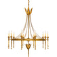 Meyda Lighting Amaury 36" 10-Light Transparent Gold Over Nickel Chandelier With Ivory Faux Candlelight