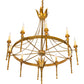 Meyda Lighting Amaury 36" 10-Light Transparent Gold Over Nickel Chandelier With Ivory Faux Candlelight
