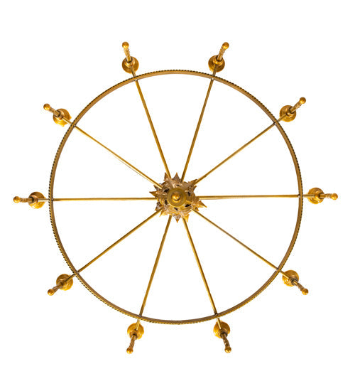 Meyda Lighting Amaury 36" 10-Light Transparent Gold Over Nickel Chandelier With Ivory Faux Candlelight