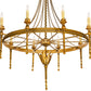 Meyda Lighting Amaury 36" 10-Light Transparent Gold Over Nickel Chandelier With Ivory Faux Candlelight