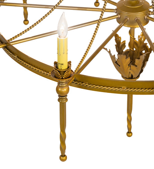 Meyda Lighting Amaury 36" 10-Light Transparent Gold Over Nickel Chandelier With Ivory Faux Candlelight