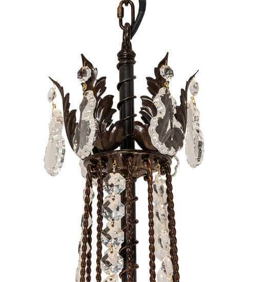 Meyda Lighting Amaury 48" 15-Light 2-Tier Delmonico Bronze Chandelier With White Trumpet Cream Shade