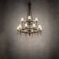 Meyda Lighting Amaury 48" 15-Light 2-Tier Delmonico Bronze Chandelier With White Trumpet Cream Shade