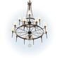 Meyda Lighting Amaury 48" 15-Light 2-Tier Delmonico Bronze Chandelier With White Trumpet Cream Shade