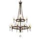 Meyda Lighting Amaury 48" 15-Light 2-Tier Delmonico Bronze Chandelier With White Trumpet Cream Shade