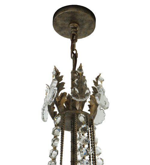 Meyda Lighting Amaury 55" 15-Light 2-Tier Corinth Chandelier With Cream Textrene Shade