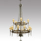 Meyda Lighting Amaury 55" 15-Light 2-Tier Corinth Chandelier With Cream Textrene Shade
