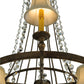 Meyda Lighting Amaury 55" 15-Light 2-Tier Corinth Chandelier With Cream Textrene Shade