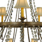 Meyda Lighting Amaury 55" 15-Light 2-Tier Corinth Chandelier With Cream Textrene Shade