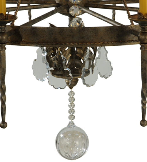 Meyda Lighting Amaury 55" 15-Light 2-Tier Corinth Chandelier With Cream Textrene Shade