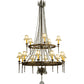 Meyda Lighting Amaury 55" 15-Light 2-Tier Corinth Chandelier With Cream Textrene Shade