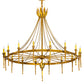 Meyda Lighting Amaury 56" 16-Light Transparent Gold Over Nickel Chandelier With Ivory Faux Candlelight