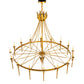 Meyda Lighting Amaury 56" 16-Light Transparent Gold Over Nickel Chandelier With Ivory Faux Candlelight