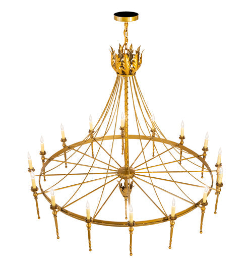 Meyda Lighting Amaury 56" 16-Light Transparent Gold Over Nickel Chandelier With Ivory Faux Candlelight
