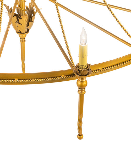 Meyda Lighting Amaury 56" 16-Light Transparent Gold Over Nickel Chandelier With Ivory Faux Candlelight