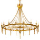 Meyda Lighting Amaury 56" 16-Light Transparent Gold Over Nickel Chandelier With Ivory Faux Candlelight
