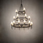 Meyda Lighting Amaury 56" 21-Light 3-Tier Oil Rubbed Bronze Chandelier With White Parchment Shade