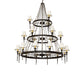 Meyda Lighting Amaury 56" 21-Light 3-Tier Oil Rubbed Bronze Chandelier With White Parchment Shade