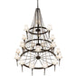 Meyda Lighting Amaury 56" 21-Light 3-Tier Oil Rubbed Bronze Chandelier With White Parchment Shade