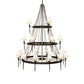 Meyda Lighting Amaury 56" 21-Light 3-Tier Oil Rubbed Bronze Chandelier With White Parchment Shade